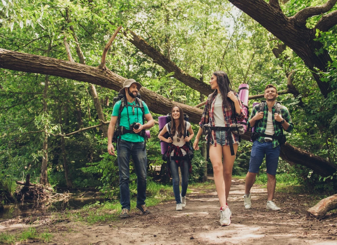 Personas disfrutando una caminata ambiental